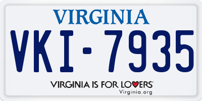 VA license plate VKI7935