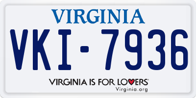VA license plate VKI7936