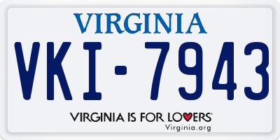 VA license plate VKI7943