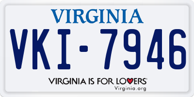 VA license plate VKI7946
