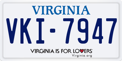 VA license plate VKI7947
