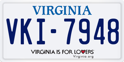 VA license plate VKI7948