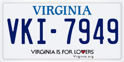 VA license plate VKI7949