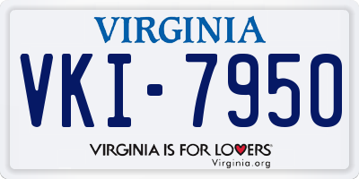 VA license plate VKI7950