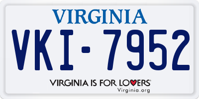 VA license plate VKI7952