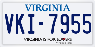 VA license plate VKI7955