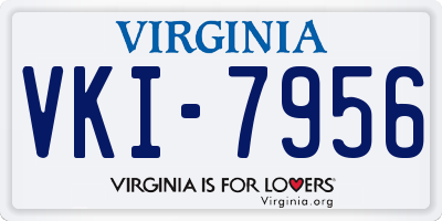 VA license plate VKI7956