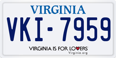 VA license plate VKI7959