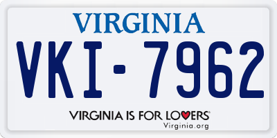 VA license plate VKI7962