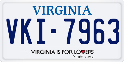 VA license plate VKI7963