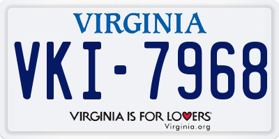VA license plate VKI7968