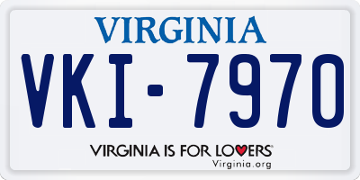 VA license plate VKI7970