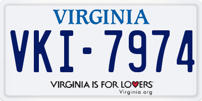 VA license plate VKI7974