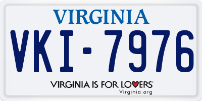 VA license plate VKI7976
