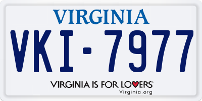 VA license plate VKI7977