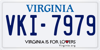 VA license plate VKI7979