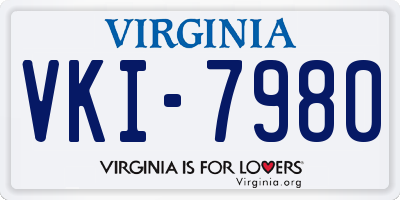VA license plate VKI7980