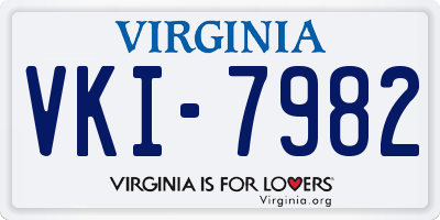 VA license plate VKI7982