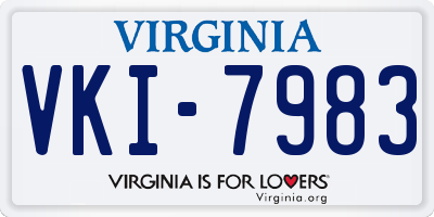 VA license plate VKI7983