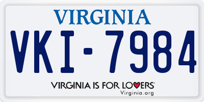 VA license plate VKI7984