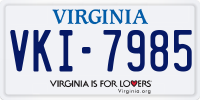 VA license plate VKI7985