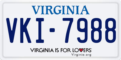 VA license plate VKI7988