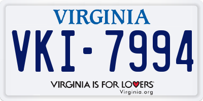 VA license plate VKI7994
