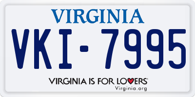 VA license plate VKI7995