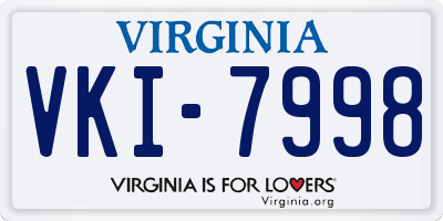 VA license plate VKI7998