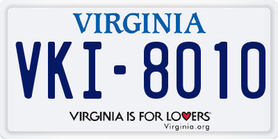 VA license plate VKI8010