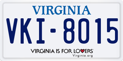 VA license plate VKI8015