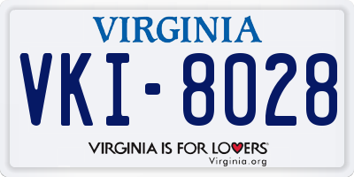 VA license plate VKI8028