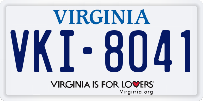 VA license plate VKI8041