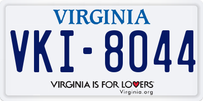 VA license plate VKI8044