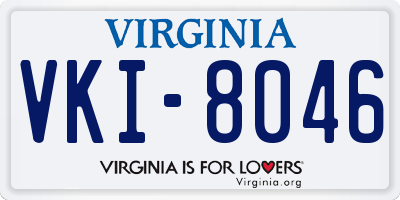 VA license plate VKI8046