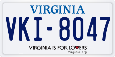 VA license plate VKI8047