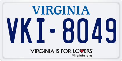 VA license plate VKI8049
