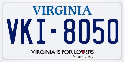 VA license plate VKI8050