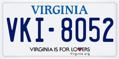 VA license plate VKI8052