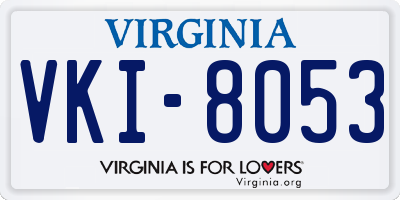 VA license plate VKI8053