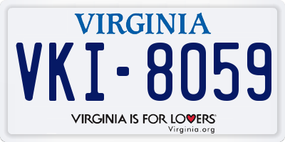 VA license plate VKI8059