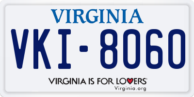 VA license plate VKI8060