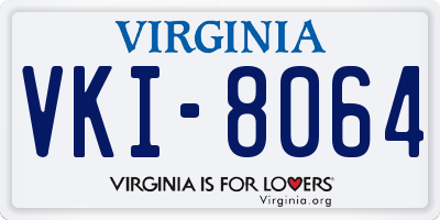 VA license plate VKI8064
