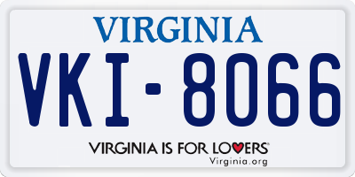 VA license plate VKI8066
