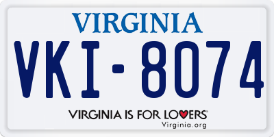VA license plate VKI8074