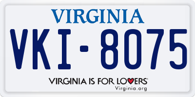 VA license plate VKI8075