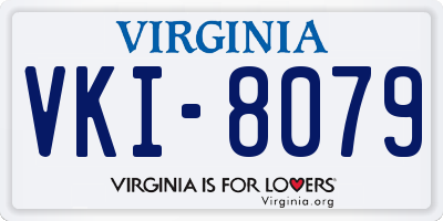 VA license plate VKI8079