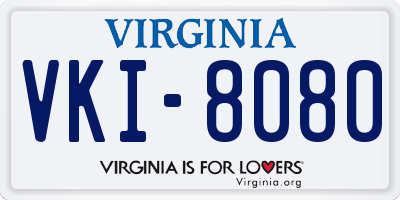 VA license plate VKI8080