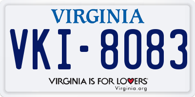 VA license plate VKI8083