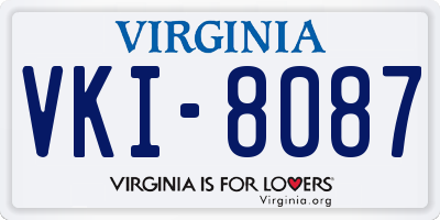 VA license plate VKI8087